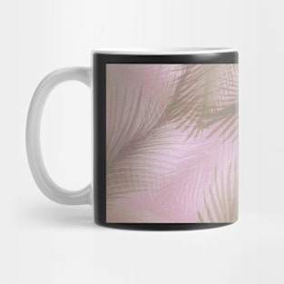 PASTEL PINK GREY DECO  FEATHER PALM DESIGN TROPICAL ART POSTER Mug